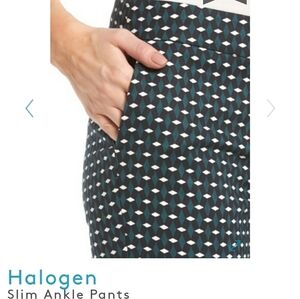 NWOT Halogen jaquard diamond skinny slim ankle pants sz 0